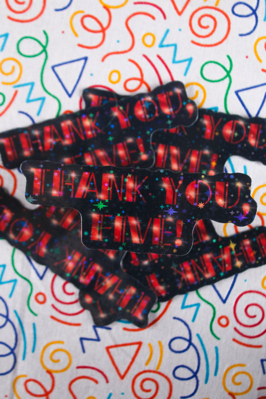 Thank you five vinyl sticker