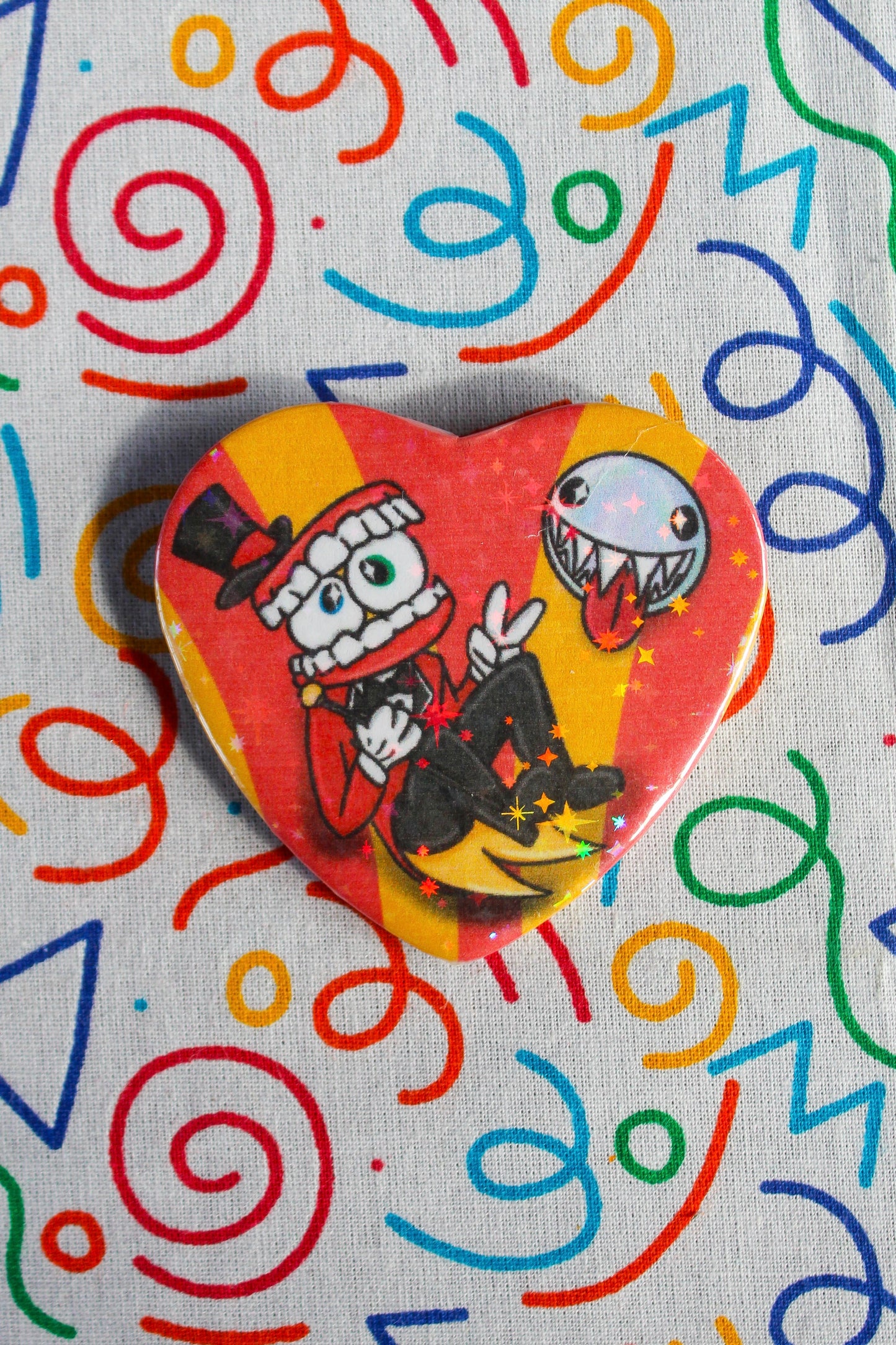 Caine & Bubble heart badge