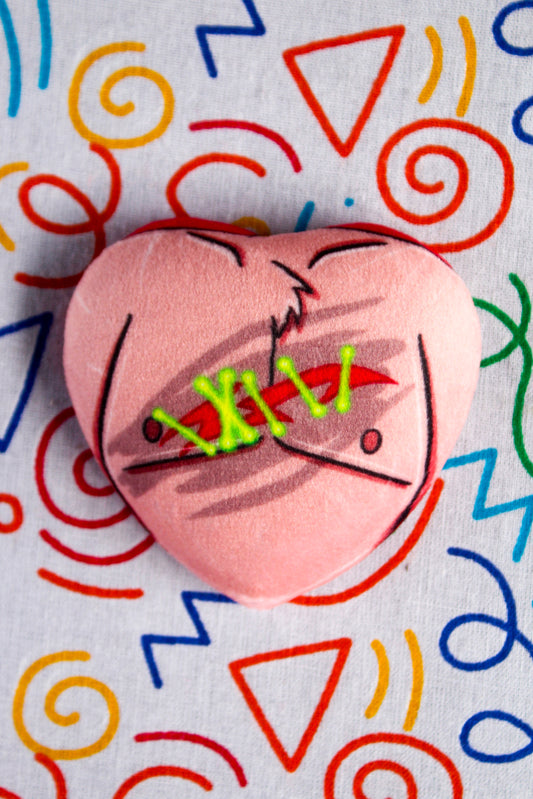 Alastor chest plush heart badge