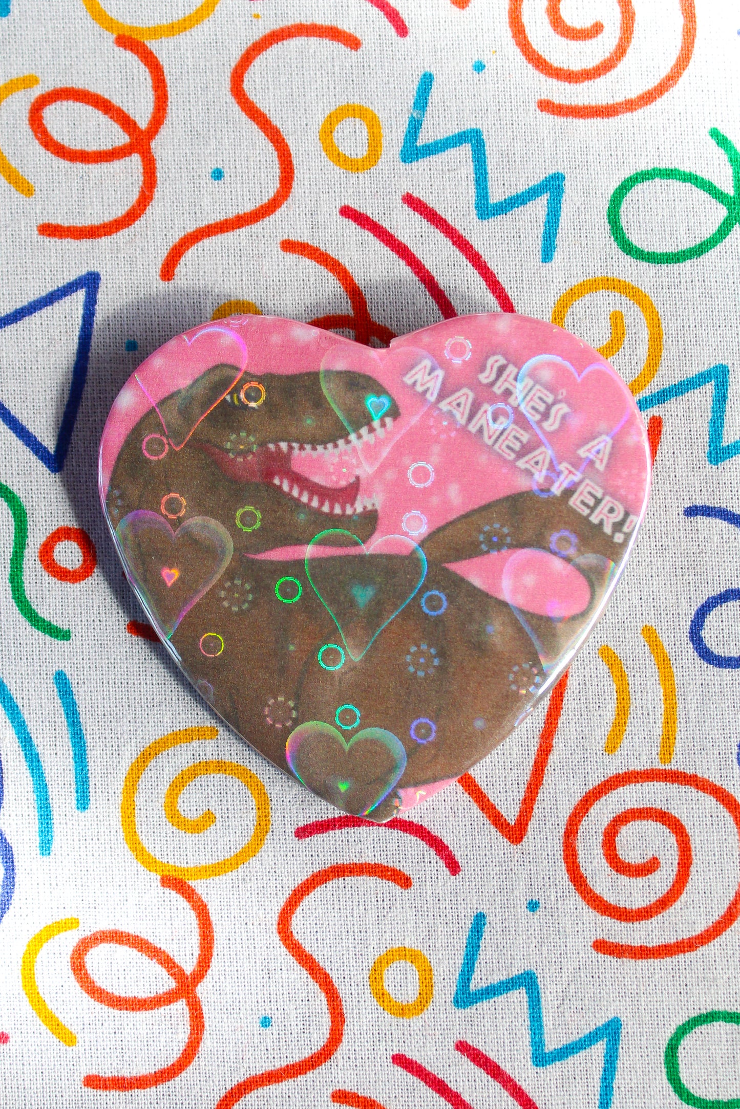 Maneater Rexy heart badge