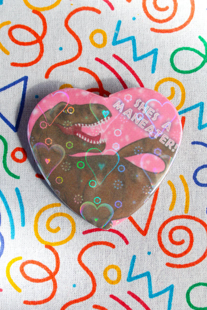 Maneater Rexy heart badge