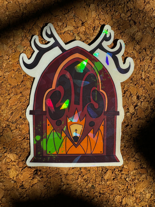 Alastor's radio holo vinyl sticker