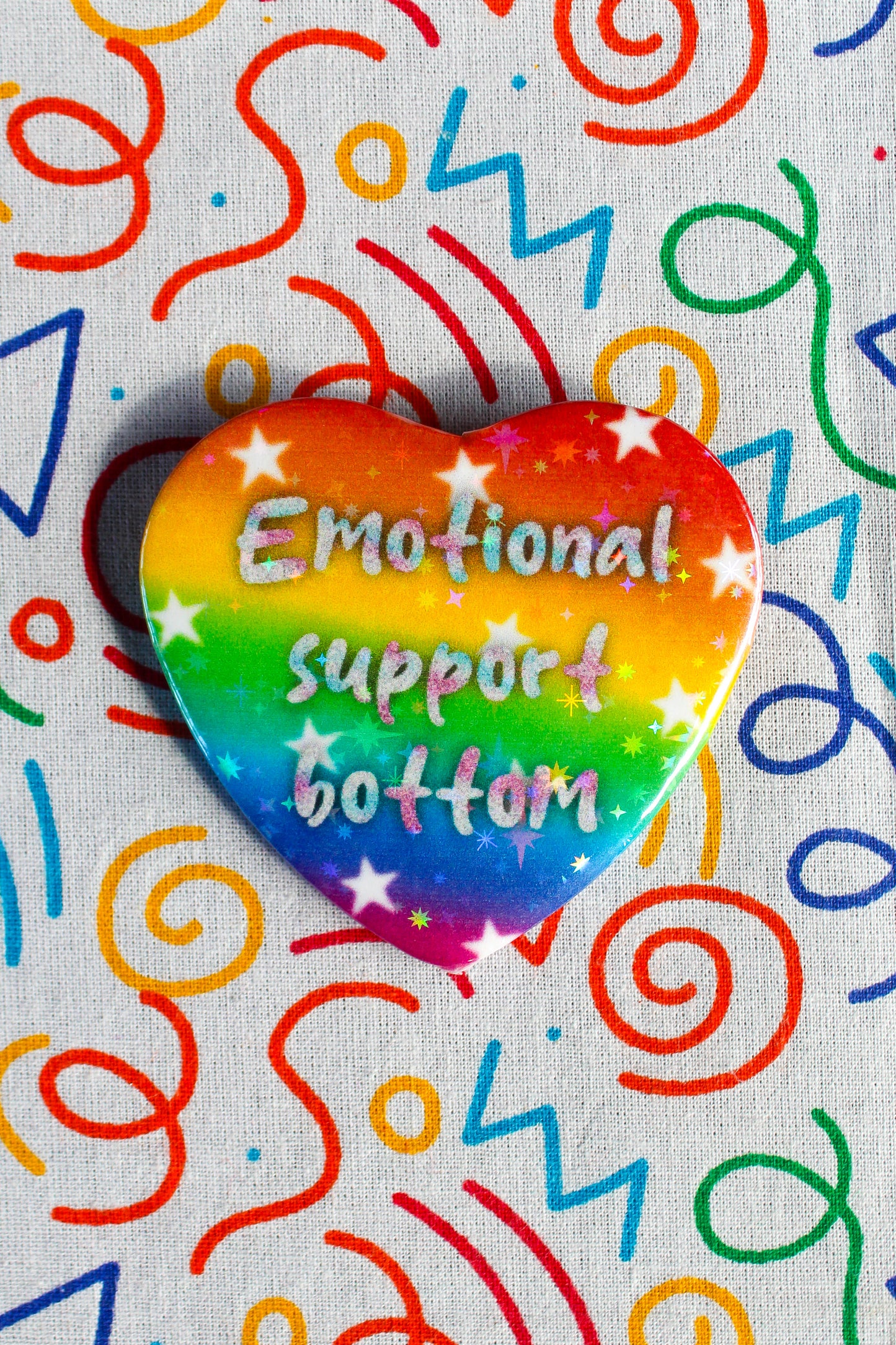 Emotional Support Bottom heart badge