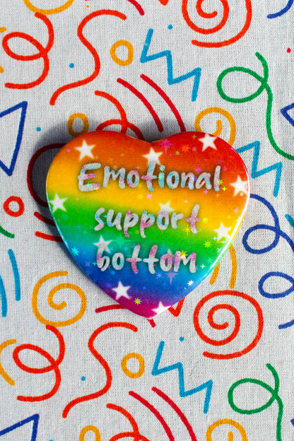 Emotional Support Bottom heart badge