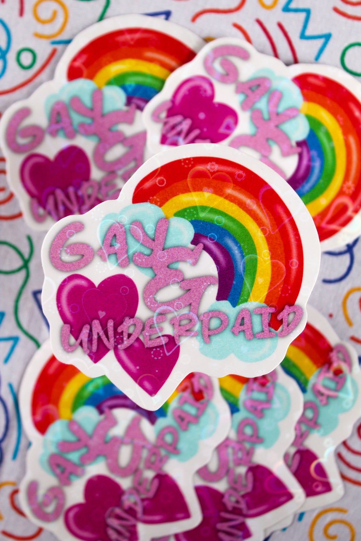 Gay & underpaid vinyl sticker
