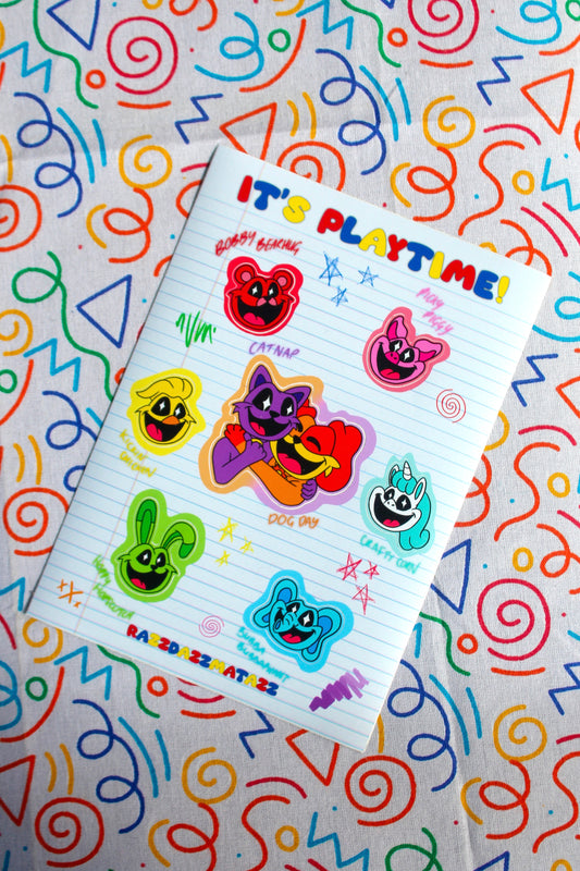 Playtime Critters A6 Sticker Sheet