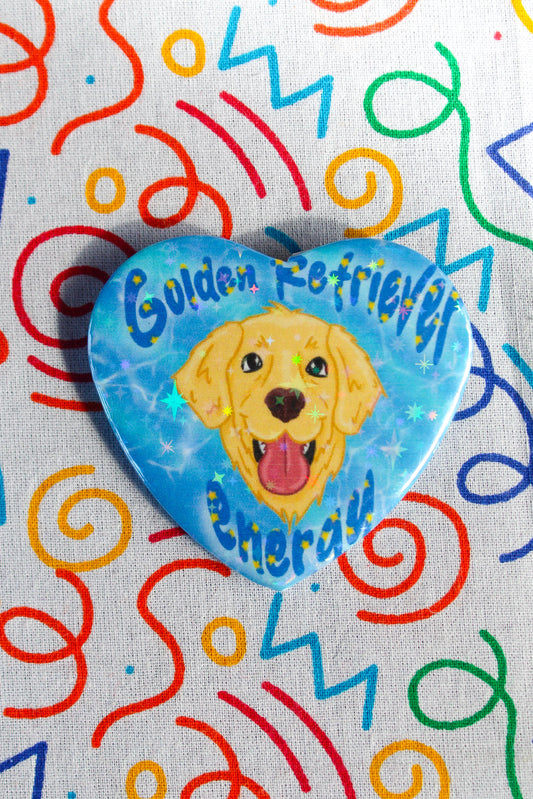 Golden Retriever Energy heart badge