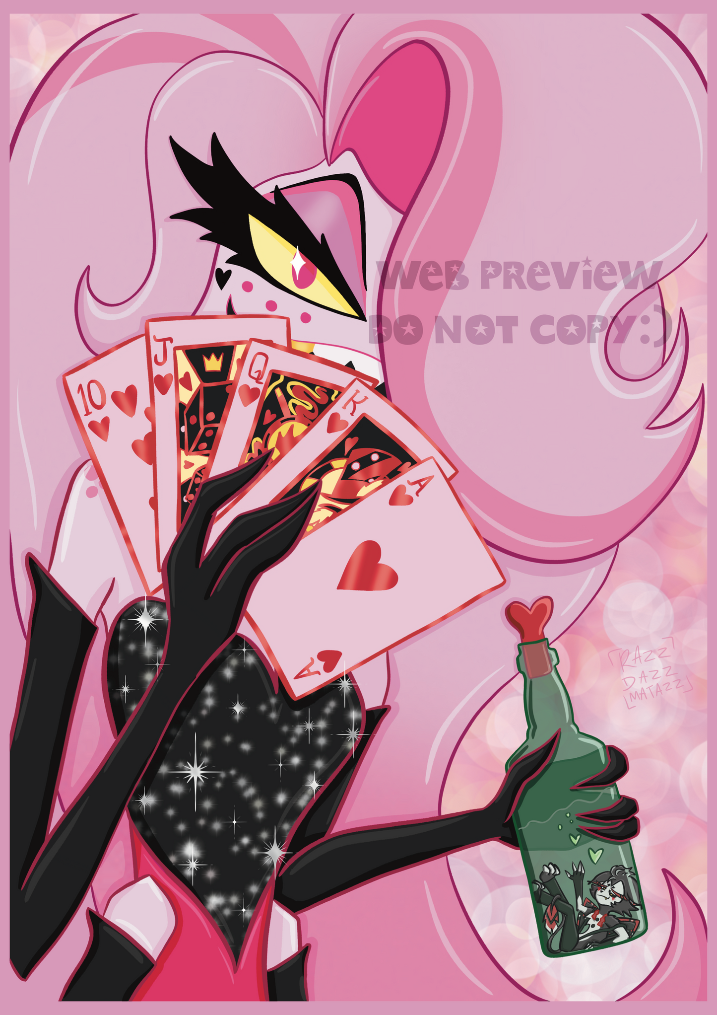Lady Luck Angel Dust silver foil A4 print