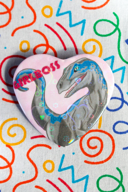 Girlboss Blue heart badge