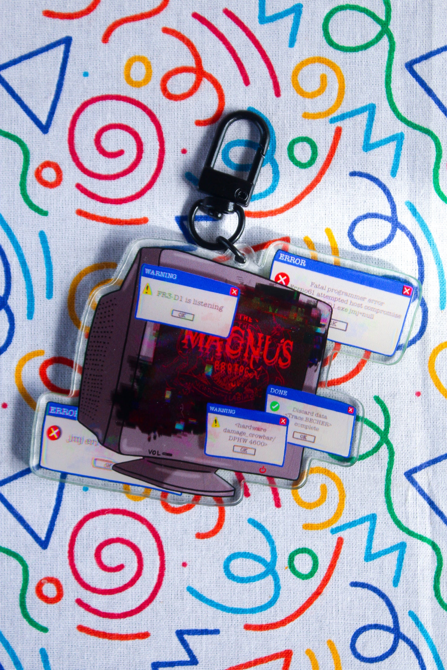 Magnus double podcast acrylic charm