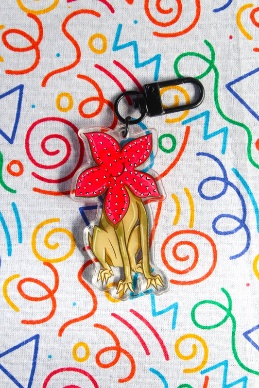 Upside Down monsters acrylic charm