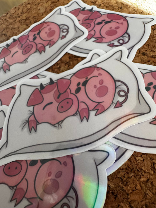 Fat Nuggets snoozin holo vinyl sticker