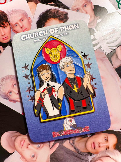 Church of Phan gold enamel pin